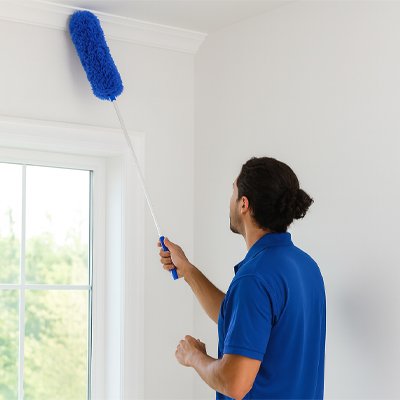 Le manche du Plumeau télescopique convient à tous travaux