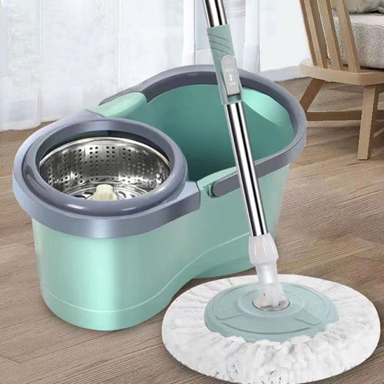 Mon Seau et serpillère​ possède un système d'essorage sans contact avec l'eau