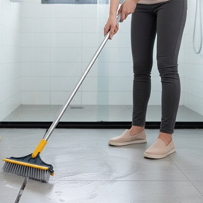 Avec son manche télescopique le Balai brosse s'adapte à ma taille