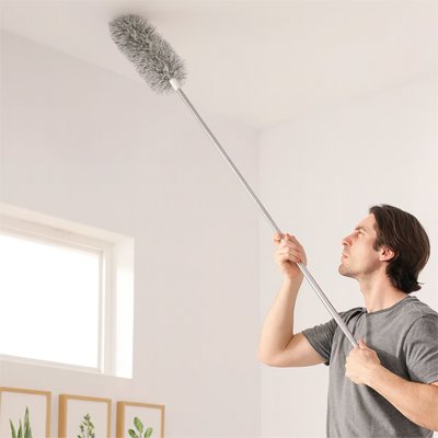 Ce Plumeau télescopique permet d'atteindre des zones en hauteur