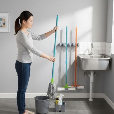 Le porte balai mural allie fonctionnalité et esthétique 