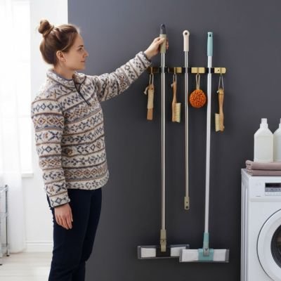 Mon Porte balai mural est un gain d'espace optimisé