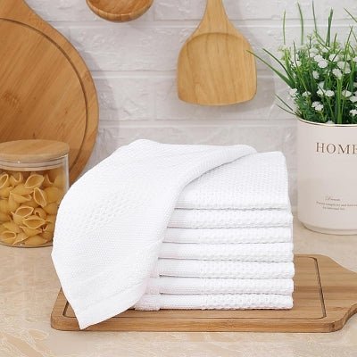 Torchons de Cuisine - CottonTowelsSoft™ - Blanc - VertLaVie